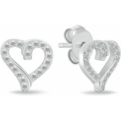 Brilio Silver Cercei fini din argint Inimi cu zirconii EA100W Brilio Silver Cercei fini din argint Inimi cu zirconii EA100W