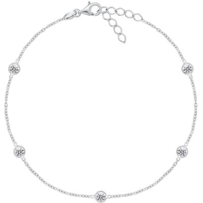 Brilio Silver Brățară delicată de argint pentru picior cu zirconi ANK106W Brilio Silver Brățară delicată de argint pentru picior cu zirconi ANK106W