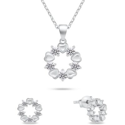 Brilio Silver Set delicat de bijuterii din argint cu zirconi SET239W (cercei, colier) Brilio Silver Set delicat de bijuterii din argint cu zirconi SET239W (cercei, colier)