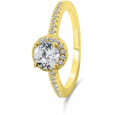 Brilio Silver Inel fermecător placat cu aur cu zircon RI054Y 56 mm Brilio Silver Inel fermecător placat cu aur cu zircon RI054Y 56 mm