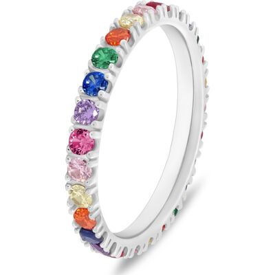 Brilio Silver Inel fermecător din argint cu pietre colorate de zircon RI118WRBW 54 mm Brilio Silver Inel fermecător din argint cu pietre colorate de zircon RI118WRBW 54 mm