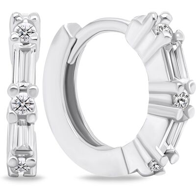 Brilio Silver Cercei originali, rotunzi, din argint, cu pietre de zircon EA684W Brilio Silver Cercei originali, rotunzi, din argint, cu pietre de zircon EA684W