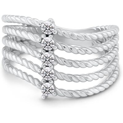 Brilio Silver Inel de argint cu cinci rânduri cu zirconi limpezi RI145W 52 mm Brilio Silver Inel de argint cu cinci rânduri cu zirconi limpezi RI145W 52 mm