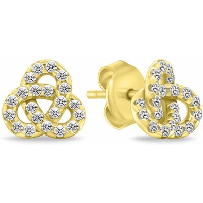 Brilio Silver Cercei Triquetra placați cu aur, decorați cu zirconii cubice EA1172Y Brilio Silver Cercei Triquetra placați cu aur, decorați cu zirconii cubice EA1172Y