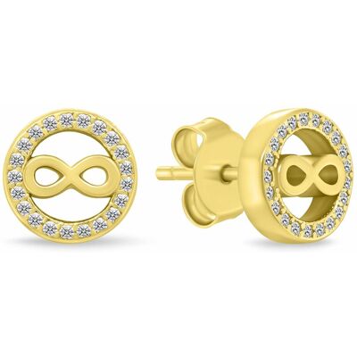 Brilio Silver Cercei stud placați cu aur Infinit cu zirconi EA1241Y Brilio Silver Cercei stud placați cu aur Infinit cu zirconi EA1241Y