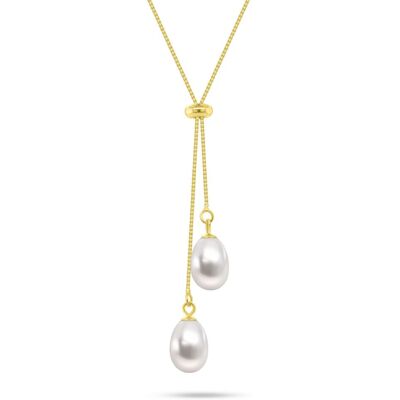 Brilio Silver Colier glisant placat cu aur cu perle naturale NCL217Y Brilio Silver Colier glisant placat cu aur cu perle naturale NCL217Y