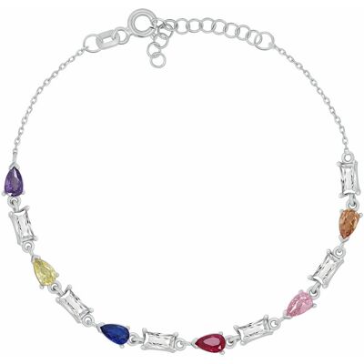 Brilio Silver Brățară frumoasă din argint cu zircon cubic colorat BRC235WRBW Brilio Silver Brățară frumoasă din argint cu zircon cubic colorat BRC235WRBW