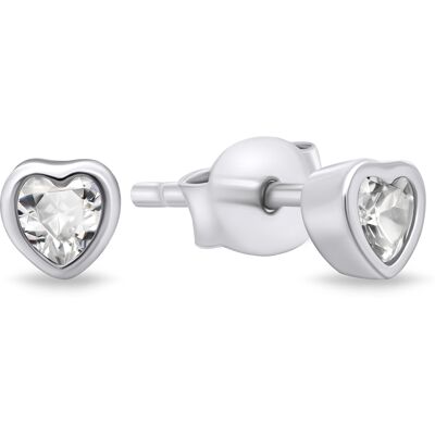 Brilio Silver Cercei din argint fin cu pietre de zircon Inimioare EA599W Brilio Silver Cercei din argint fin cu pietre de zircon Inimioare EA599W