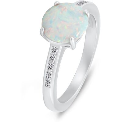 Brilio Silver Inel fermecător din argint cu opal și zirconi RI107W 52 mm Brilio Silver Inel fermecător din argint cu opal și zirconi RI107W 52 mm