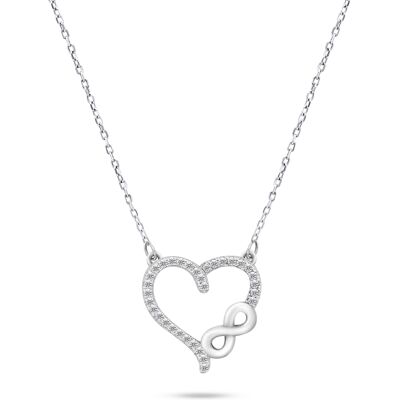 Brilio Silver Colier romantic argintiu cu pietre de zircon NCL52W Brilio Silver Colier romantic argintiu cu pietre de zircon NCL52W