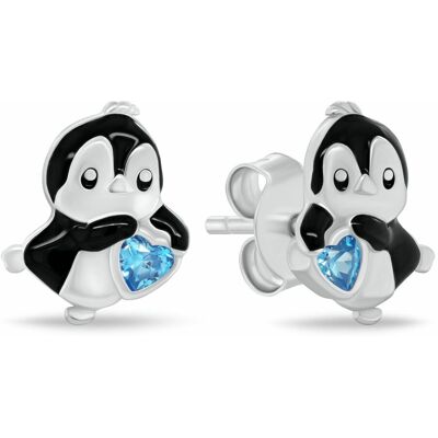 Brilio Silver Cercei drăguți din argint Pinguin EA1225WAQ Brilio Silver Cercei drăguți din argint Pinguin EA1225WAQ
