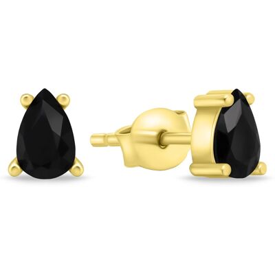 Brilio Silver Cercei frumoși placați cu aur cu pietre de zircon negre EA860YBC Brilio Silver Cercei frumoși placați cu aur cu pietre de zircon negre EA860YBC