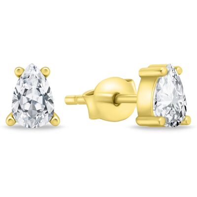 Brilio Silver Cercei frumoși placați cu aur cu pietre de zircon transparente EA860Y Brilio Silver Cercei frumoși placați cu aur cu pietre de zircon transparente EA860Y