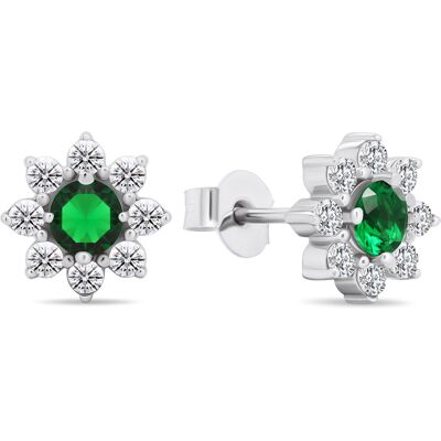 Brilio Silver Cercei frumoși din argint cu pietre de zircon Floricele EA577WG Brilio Silver Cercei frumoși din argint cu pietre de zircon Floricele EA577WG