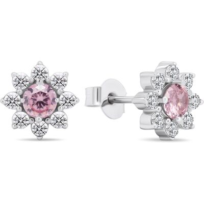 Brilio Silver Cercei frumoși din argint cu pietre de zircon Floricele EA577WP Brilio Silver Cercei frumoși din argint cu pietre de zircon Floricele EA577WP