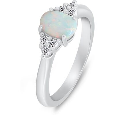 Brilio Silver Inel decent din argint cu opal și zirconi RI109W 54 mm Brilio Silver Inel decent din argint cu opal și zirconi RI109W 54 mm