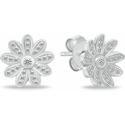Brilio Silver Cercei din argint în formă de floare cu zirconii cubici EA1198W Brilio Silver Cercei din argint în formă de floare cu zirconii cubici EA1198W