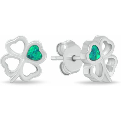 Brilio Silver Cercei din argint Trifoi cu patru foi cu opal verde EA1253WG Brilio Silver Cercei din argint Trifoi cu patru foi cu opal verde EA1253WG