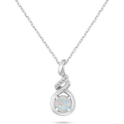 Brilio Silver Colier de argint cu opal sintetic NCL155W Brilio Silver Colier de argint cu opal sintetic NCL155W