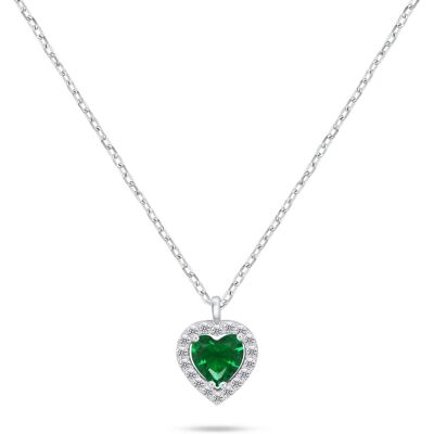 Brilio Silver Colier de argint Inimă cu zircon verde NCL158WG Brilio Silver Colier de argint Inimă cu zircon verde NCL158WG