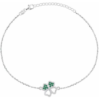Brilio Silver Brățară din argint Trifoi cu zircon verde BRC69WG Brilio Silver Brățară din argint Trifoi cu zircon verde BRC69WG