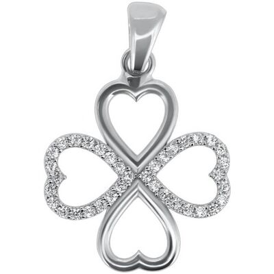 Brilio Silver Pandantiv din argint Trifoi pentru noroc PENT092 Brilio Silver Pandantiv din argint Trifoi pentru noroc PENT092