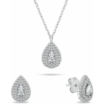Brilio Silver Set de bijuterii din argint cu zircon Tear Drop SET284W (colier, cercei) Brilio Silver Set de bijuterii din argint cu zircon Tear Drop SET284W (colier, cercei)