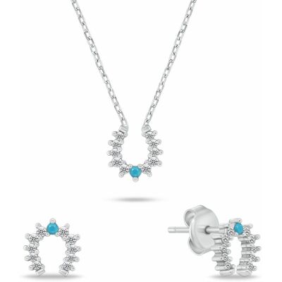 Brilio Silver Set de bijuterii din argint Potcoavă cu zircon cubic SET282WTQ (colier, cercei) Brilio Silver Set de bijuterii din argint Potcoavă cu zircon cubic SET282WTQ (colier, cercei)