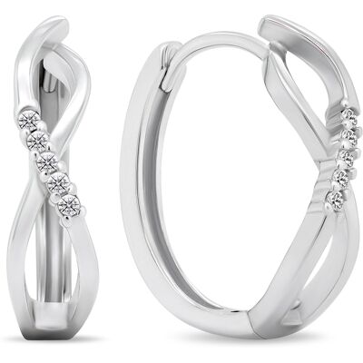 Brilio Silver Cercei eleganți cercuri din argint cu zirconi EA454W Brilio Silver Cercei eleganți cercuri din argint cu zirconi EA454W