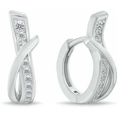 Brilio Silver Cercei eleganți din argint cu zirconi EA213W Brilio Silver Cercei eleganți din argint cu zirconi EA213W