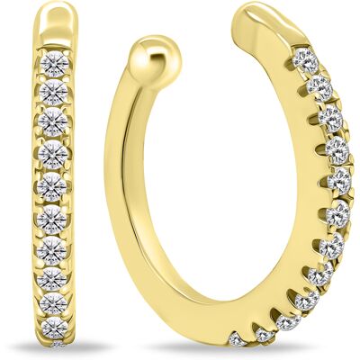 Brilio Silver Cercei trendy placați cu aur, cu pietre transparente de zircon EA694Y Brilio Silver Cercei trendy placați cu aur, cu pietre transparente de zircon EA694Y