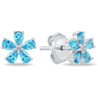 Brilio Silver Cercei din argint sclipitori Floricele EA1034WAQ Brilio Silver Cercei din argint sclipitori Floricele EA1034WAQ
