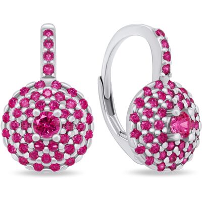 Brilio Silver Cercei minunați de argint cu zirconii fucsia EA13 Brilio Silver Cercei minunați de argint cu zirconii fucsia EA13