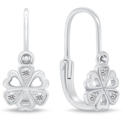 Brilio Silver Cercei sclipitori cu flori din argint pentru fete EA189W Brilio Silver Cercei sclipitori cu flori din argint pentru fete EA189W