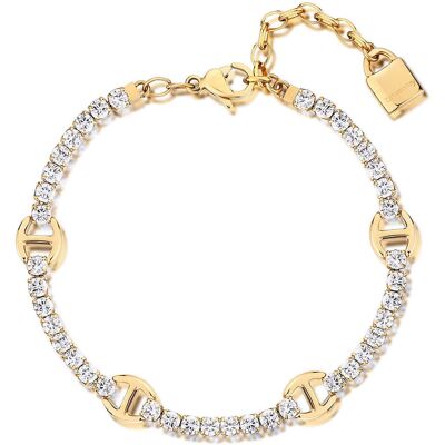 Brosway Brățară strălucitoare placată cu aur cu pietre de zircon Desideri BEI078 Brosway Brățară strălucitoare placată cu aur cu pietre de zircon Desideri BEI078