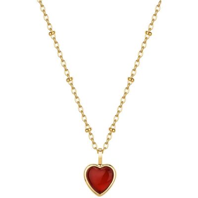 Brosway Colier romantic placat cu aur cu agat Inimă Essential BNL130 Brosway Colier romantic placat cu aur cu agat Inimă Essential BNL130