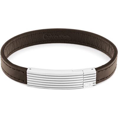 Calvin Klein Brățară modernă pentru bărbați din piele maro închis 35000268 Calvin Klein Brățară modernă pentru bărbați din piele maro închis 35000268