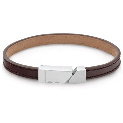 Calvin Klein Brățară din piele maro pentru bărbați Electric 35100003 Calvin Klein Brățară din piele maro pentru bărbați Electric 35100003