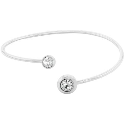 Calvin Klein Brățară deschisă solidă cu cristale Twisted Bezel Solitaire 35000773 Calvin Klein Brățară deschisă solidă cu cristale Twisted Bezel Solitaire 35000773