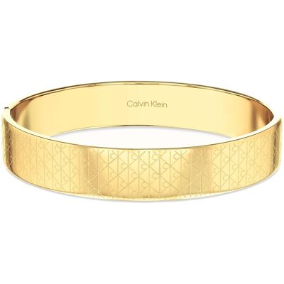 Calvin Klein Brățară solidă placată cu aur pentru femei Iconic 35000889 Calvin Klein Brățară solidă placată cu aur pentru femei Iconic 35000889