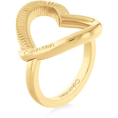 Calvin Klein Inel romantic placat cu aur Heart 35000438 54 mm Calvin Klein Inel romantic placat cu aur Heart 35000438 54 mm