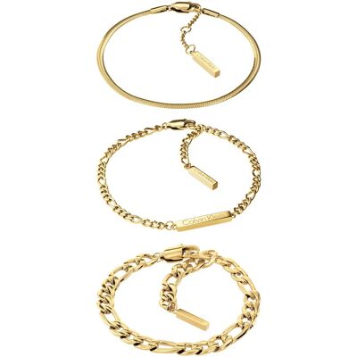 Calvin Klein Minunat set de brățări legate placate cu aur Linked 35700022 Calvin Klein Minunat set de brățări legate placate cu aur Linked 35700022