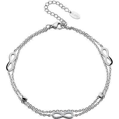 CRYSTalp Brățară dublă din oțel Infinit 22148.E. CRYSTalp Brățară dublă din oțel Infinit 22148.E.
