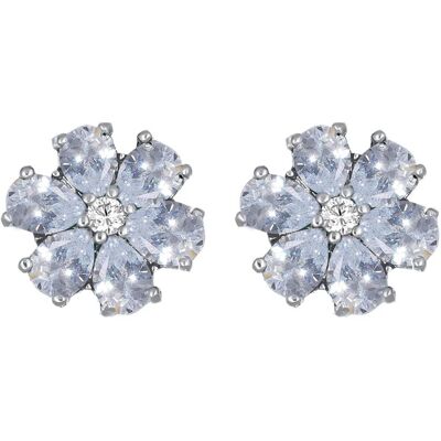 CRYSTalp Cercei flori cu cristale transparente Flower Kiss 42288.WHI.R CRYSTalp Cercei flori cu cristale transparente Flower Kiss 42288.WHI.R