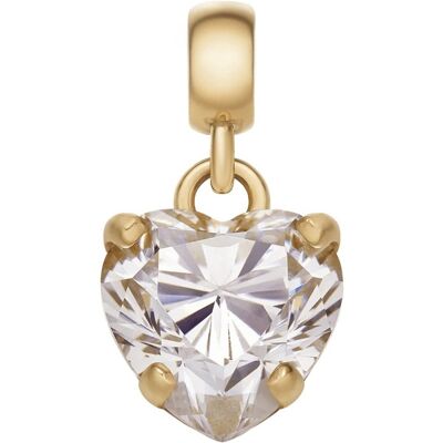 Daniel Wellington Pandantiv placat cu aur, decorat cu o inimă transparentă Charms DW00400429 Daniel Wellington Pandantiv placat cu aur, decorat cu o inimă transparentă Charms DW00400429