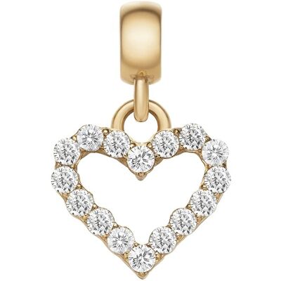Daniel Wellington Pandantiv placat cu aur, în formă de inimă, cu cristale clare Charms DW00400432 Daniel Wellington Pandantiv placat cu aur, în formă de inimă, cu cristale clare Charms DW00400432