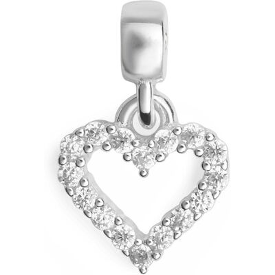 Daniel Wellington Pandantiv inimă din argint cu cristale transparente Charms DW00401051 Daniel Wellington Pandantiv inimă din argint cu cristale transparente Charms DW00401051