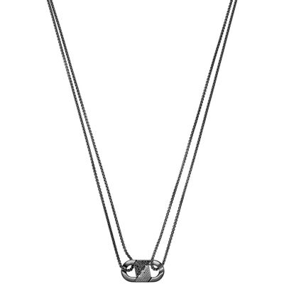 Emporio Armani Colier negru pentru bărbați cu cristale EGS3172001 Emporio Armani Colier negru pentru bărbați cu cristale EGS3172001