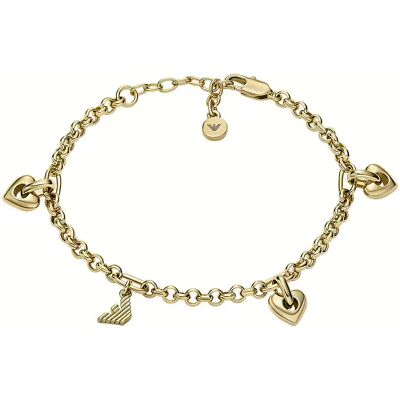Emporio Armani Brățară frumoasă placată cu aur cu pandantive EGS3268710 Emporio Armani Brățară frumoasă placată cu aur cu pandantive EGS3268710