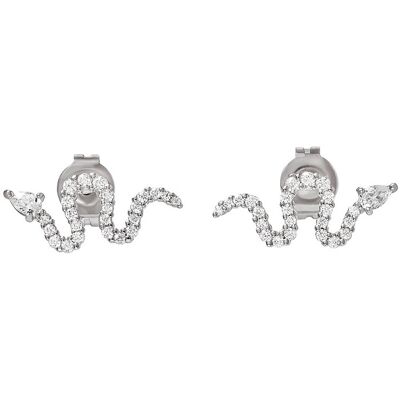 Emporio Armani Cercei din argint Șarpe cu zirconi EG3612040 Emporio Armani Cercei din argint Șarpe cu zirconi EG3612040